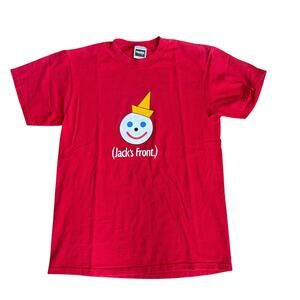 Vintage Jack in the Box Tee Shirt Red Mens Large Tultex